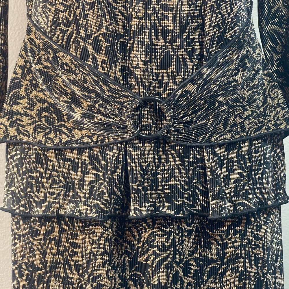 Vintage Connected Apparel Black Gold Beaded Sequin Dress Size 8 Evening Y2K 90’s - Picture 2 of 9